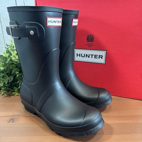 Hunter Women's Original Black Short Rain Boots Size 10 - Picture 4 of 7
